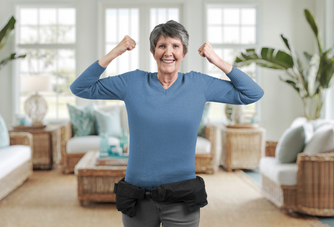 Senior woman wearing AirrBelt